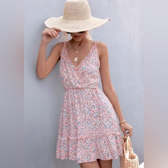 Pink Floral Dress | SIZE L - Picture 1 of 3